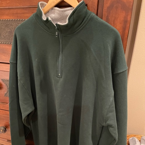 XXL GREEN COTTON HALF-ZIP JERSEY; Like New condition; sweatshirt material; $19 - Picture 15 of 16